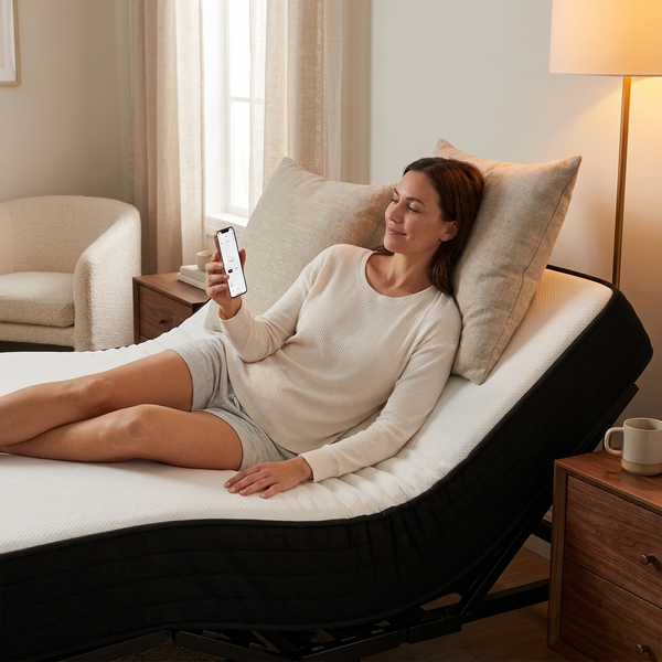 Smart Adjustable Bed Designed for Personalized Wellness, Dual-Motor Base, Zero-Gravity Mode, Voice Control